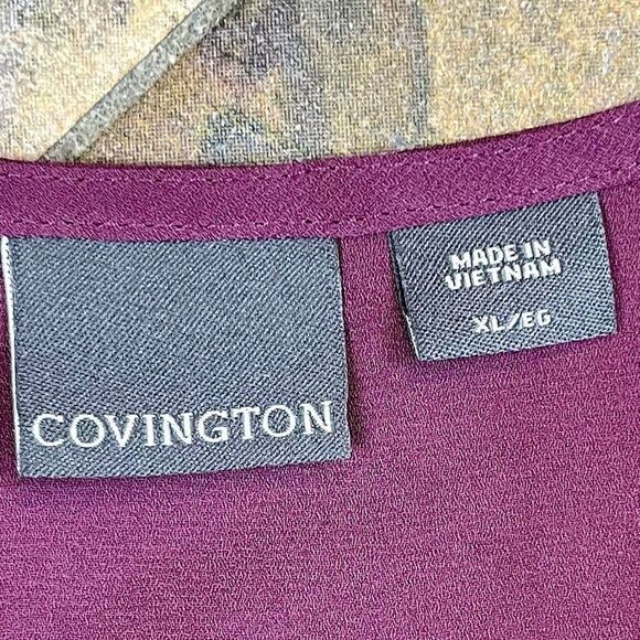 Covington Purple V-neck Sleeveless Blouse XL - Picture 7 of 9